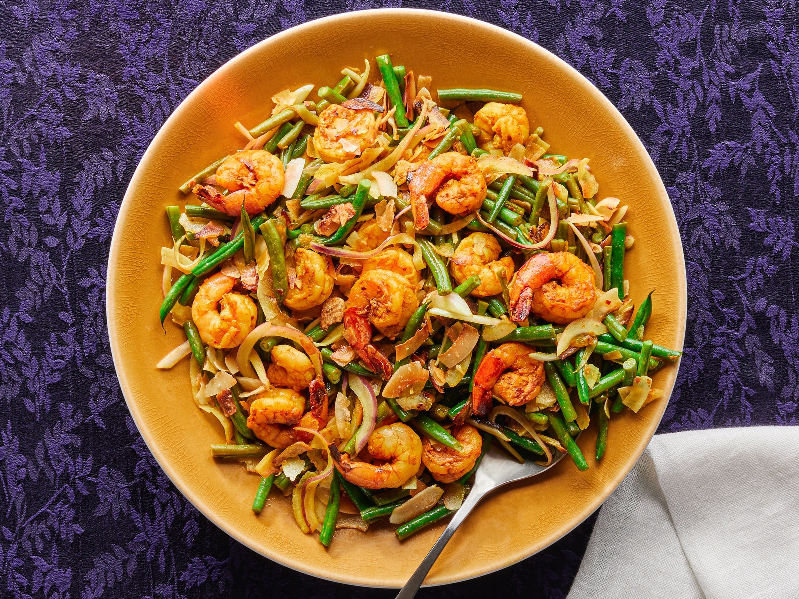 Garlic-Coconut Shrimp and Green Beans