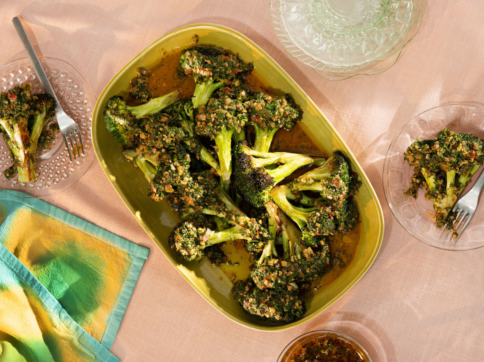 Roasted Broccoli With Savory Dill Sauce