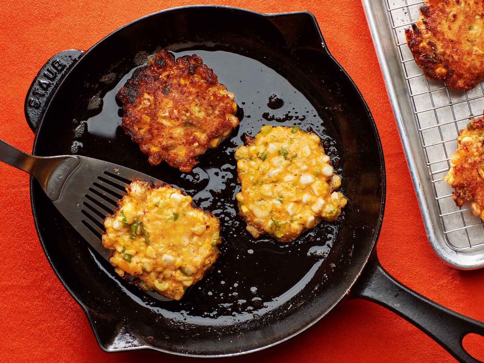 Corn Fritters With Hot Honey